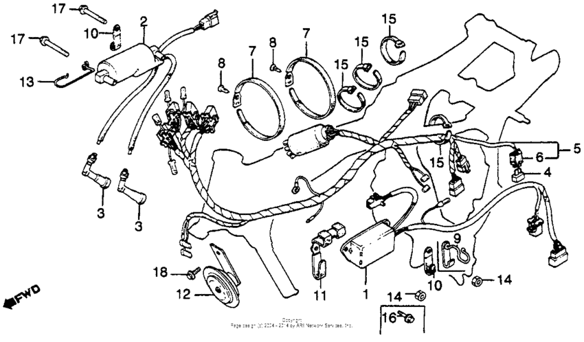 Wire harness + ignition coil + c.d.i. unit