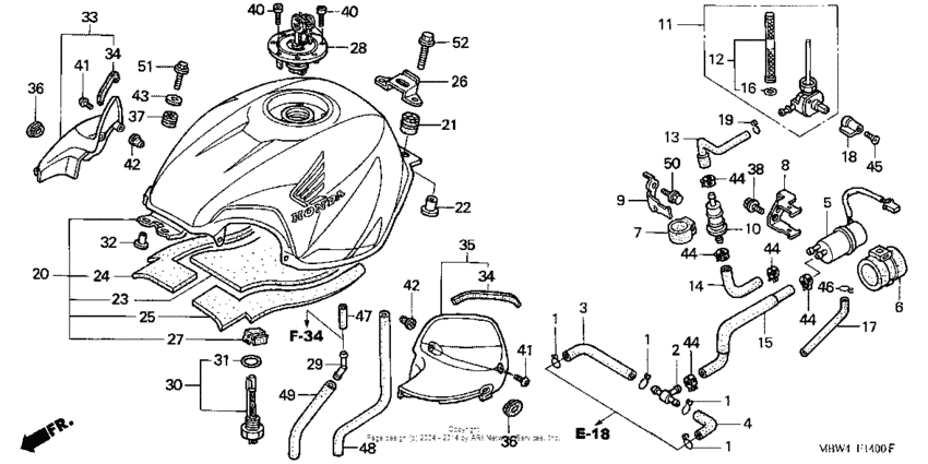 Fuel tank ('99-'00)