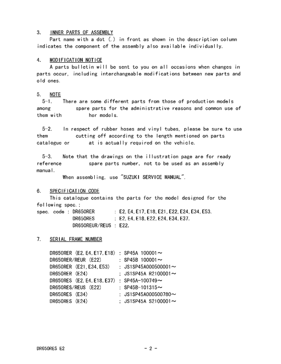 DR650 Catalog preface