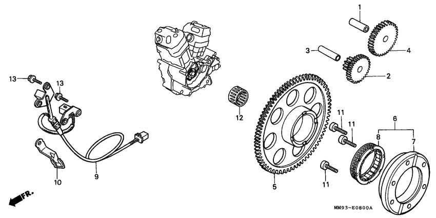 Pulse generator/ starting clutch