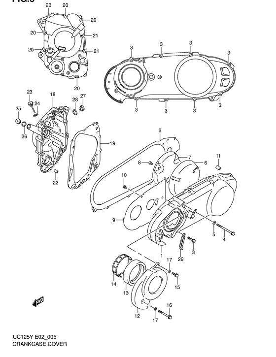 Crankcase cover ass`y  (v
