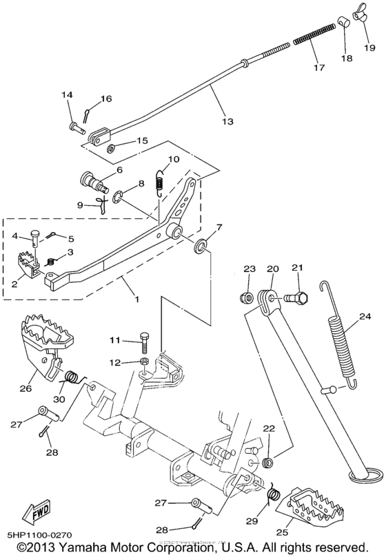 TTR125LP Подножки