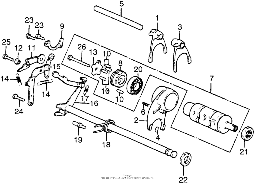 Shift drums + shift fork