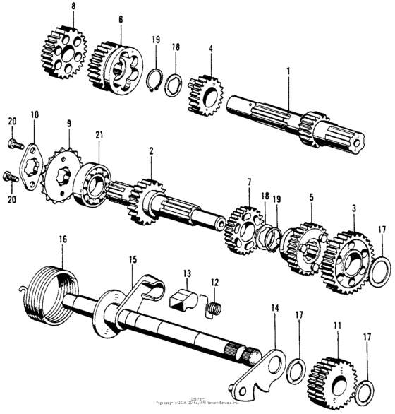 Transmission + kick starter