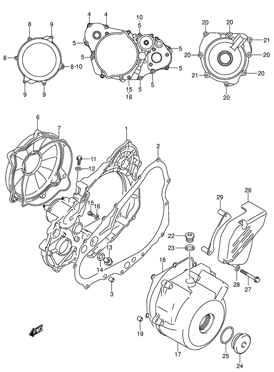 Crankcase cover ass`y  (v