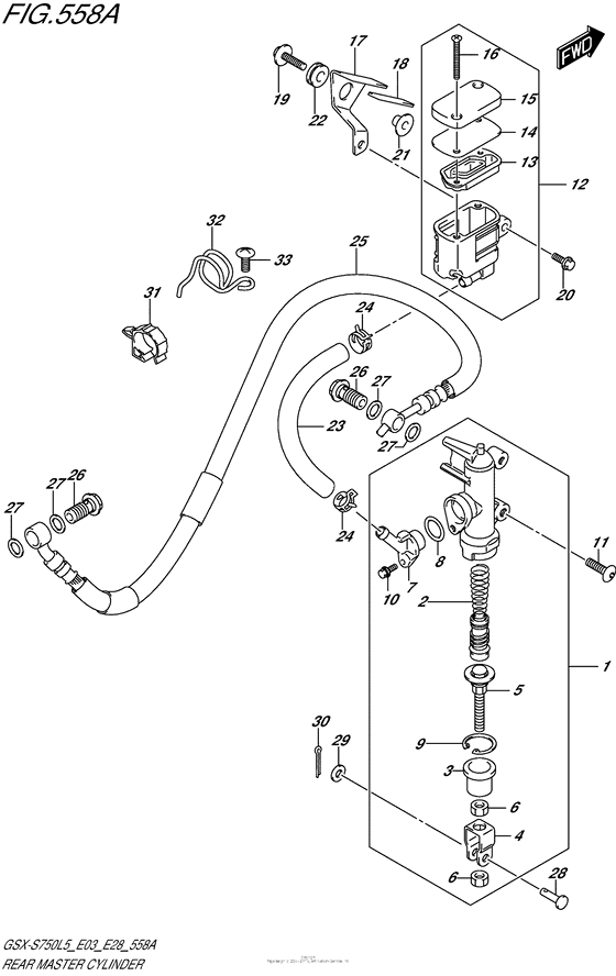 Rear Master Cylinder (Gsx-S750L5 E03)