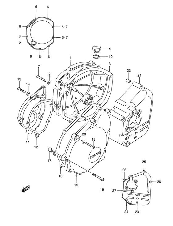 Crankcase cover ass`y  (v