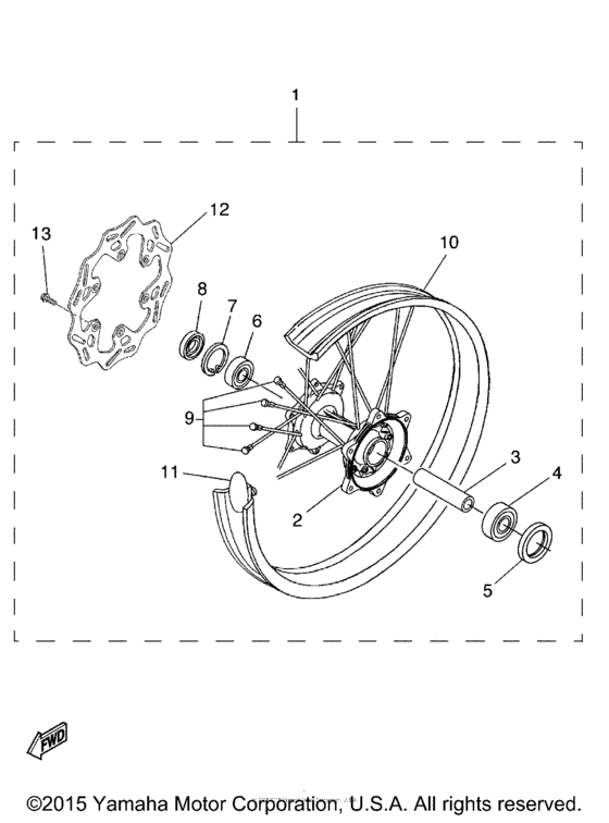YZ125T1 Rear wheel kit