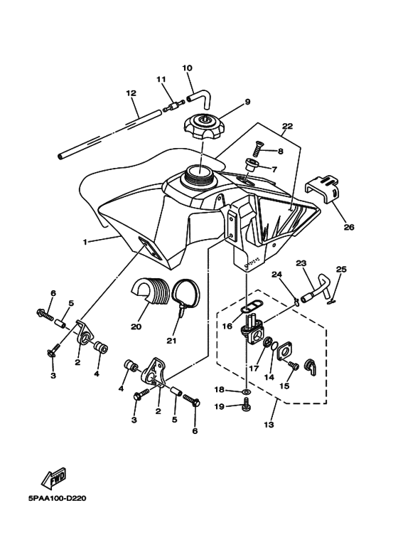 YZ85 YZ85T Tank fuel