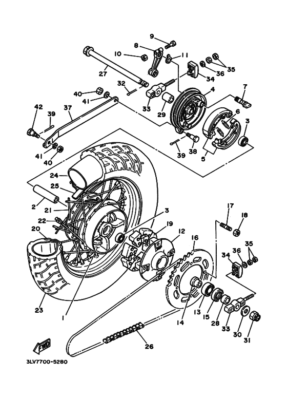 Rear wheel complete assy