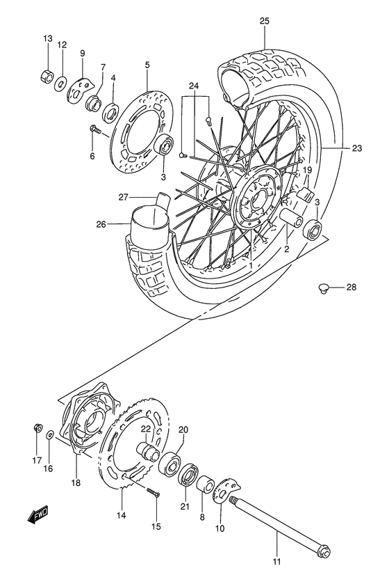 Rear wheel complete assy