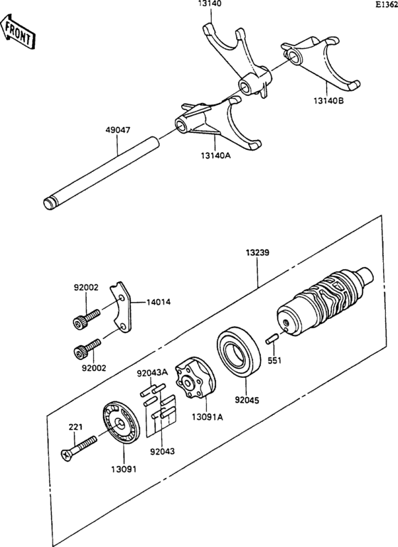 ZX1100 Change drum / shift fork
