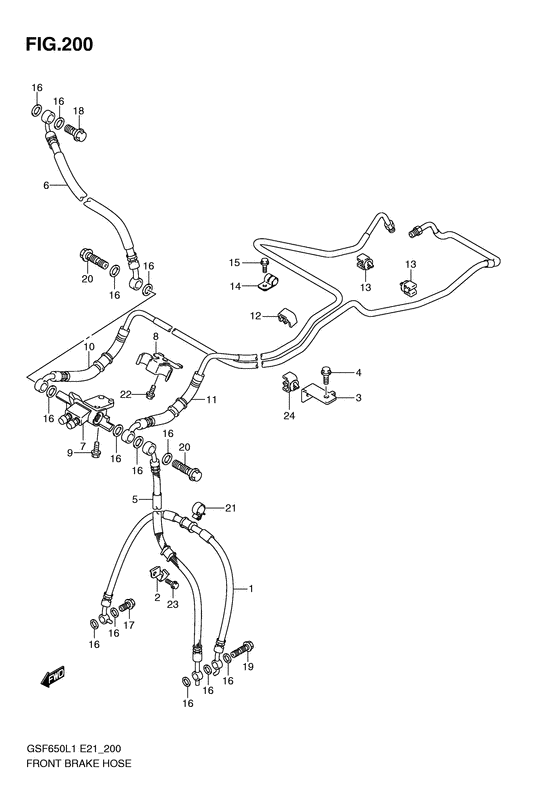 GSF650S Передние тормозные трубки