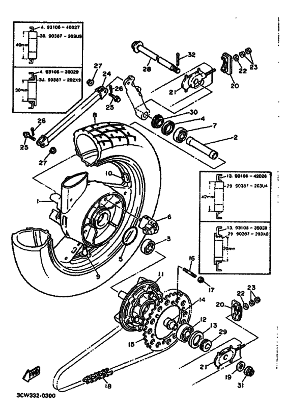 Rear wheel complete assy