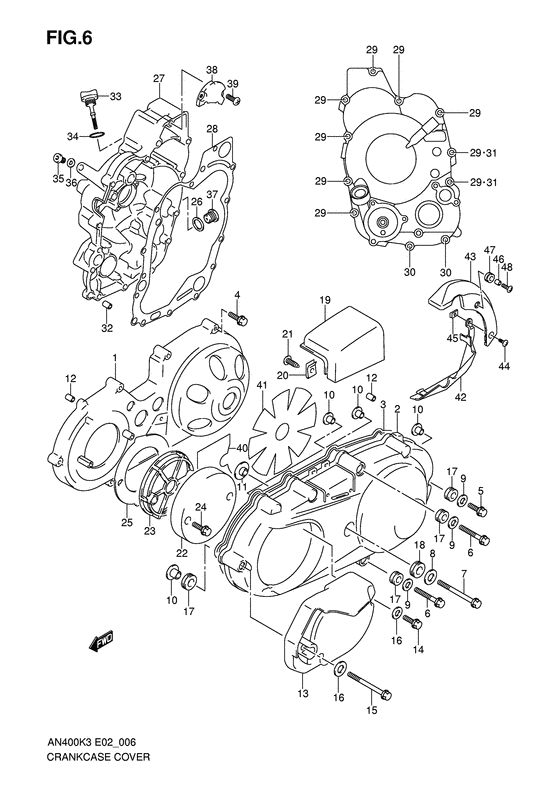 Crankcase cover ass`y  (v