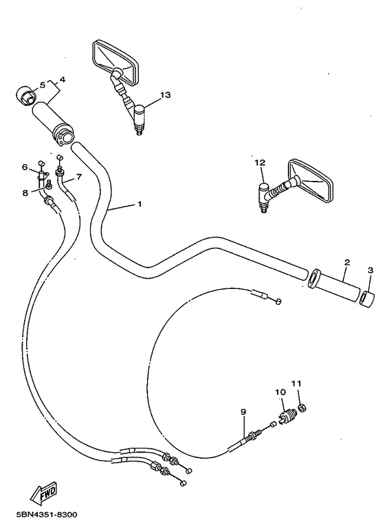 Steering handle. cable