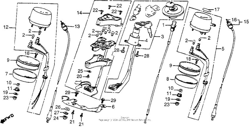 Cm400t/ckey set + speedometer + tachometer 79-81