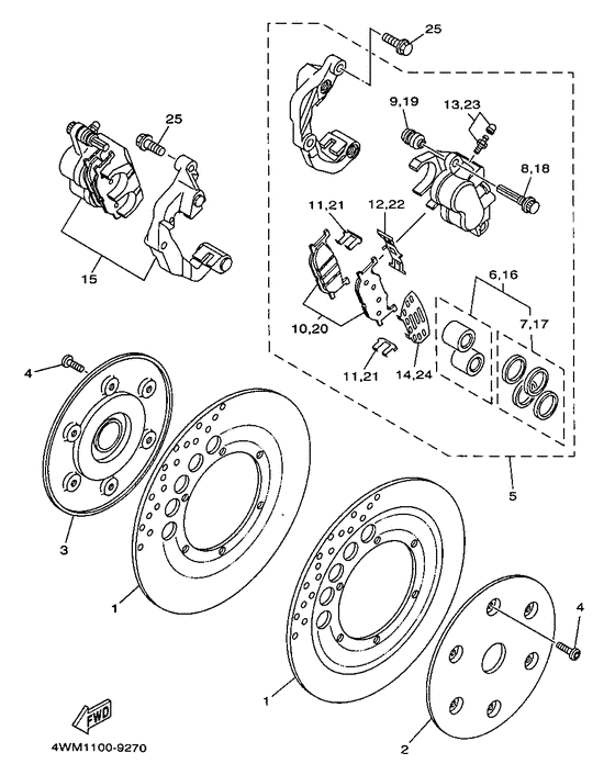 XV1600A Передний тормоз