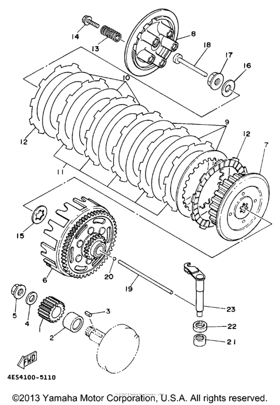 YZ80K1 Сцепление