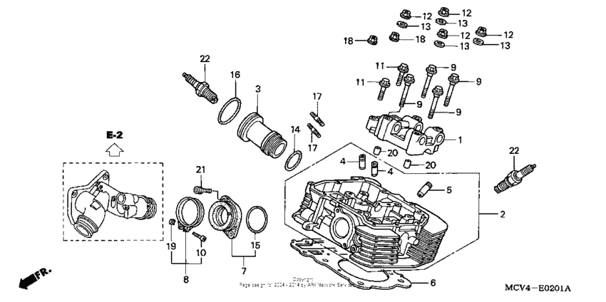 VTX1800R2 Задняя головка цилиндров