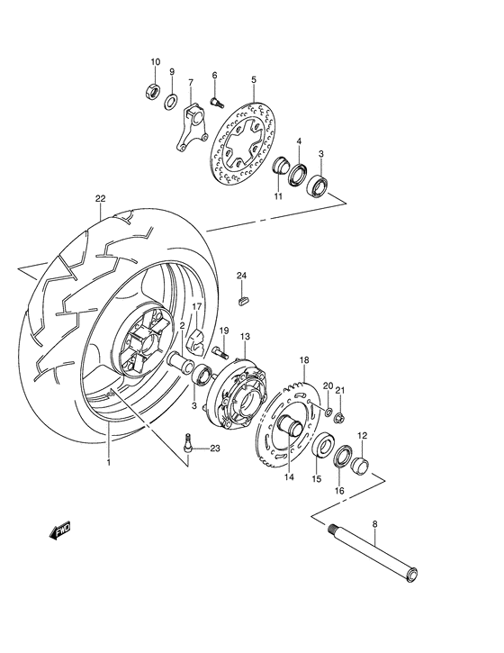 Rear wheel complete assy