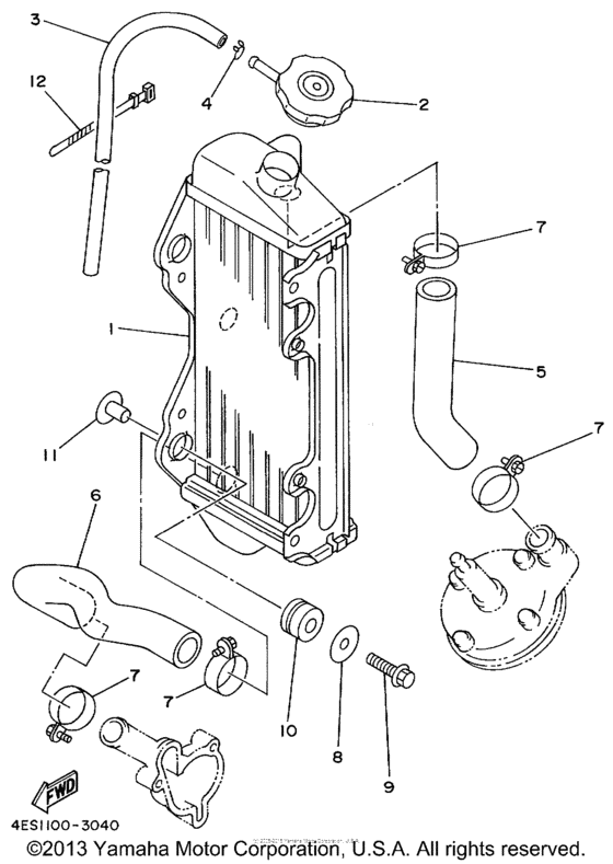 YZ80L Радиатор и Патрубки