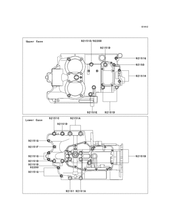 EJ650 Болты крепления картера