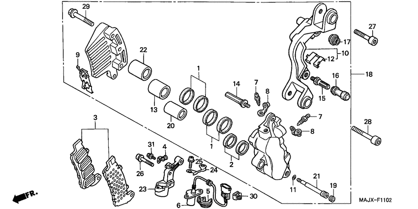 L. front brake caliper