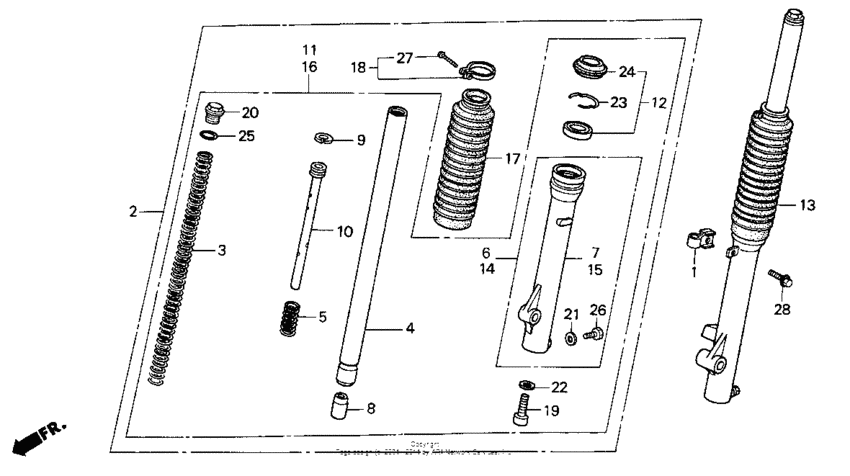 XR100 Передняя вилка