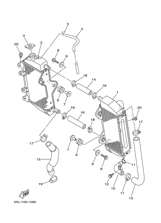 YZ250F Radiator. hose