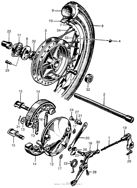 Front wheel + front brakes