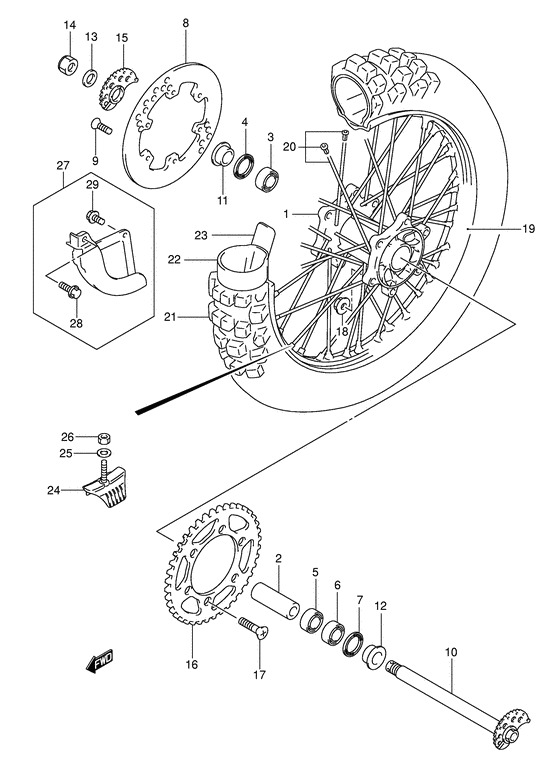 Rear wheel complete assy