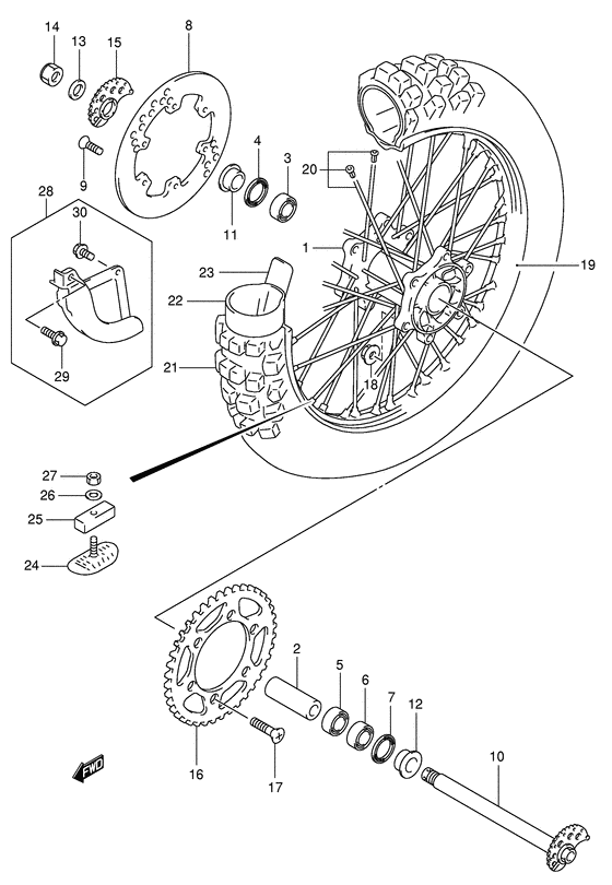 Rear wheel complete assy