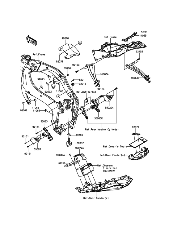 ZX636 Рама ,крепежные детали