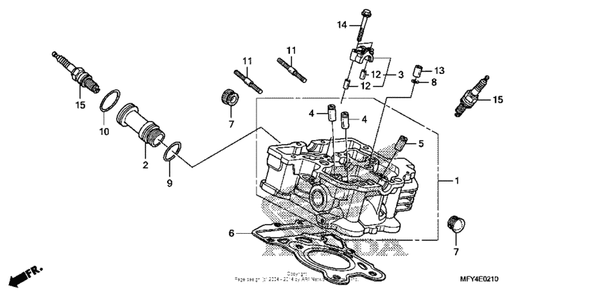 VT1300CR (ABS) Задняя головка цилиндров
