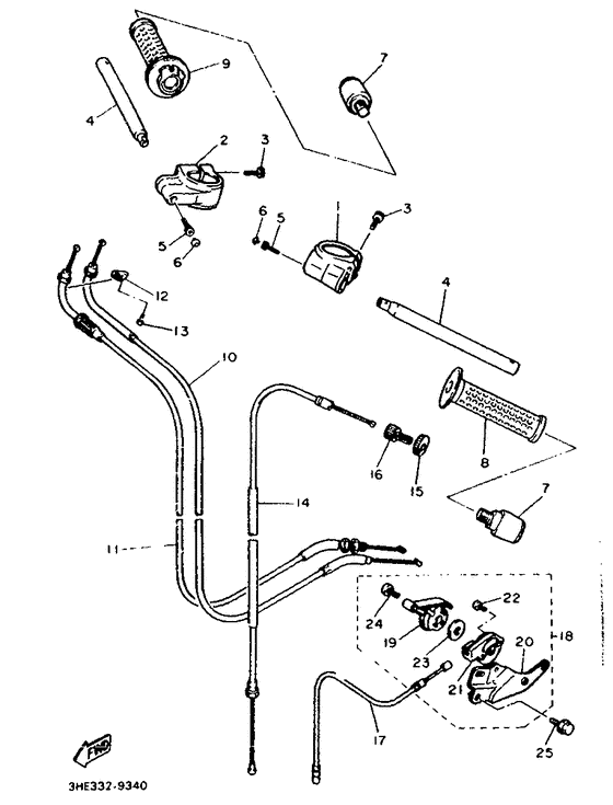 Steering handle. cable