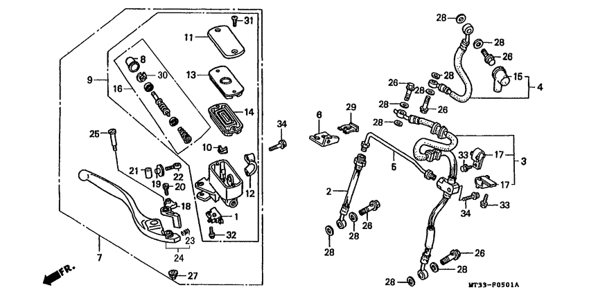 Fr. brake master cylinder