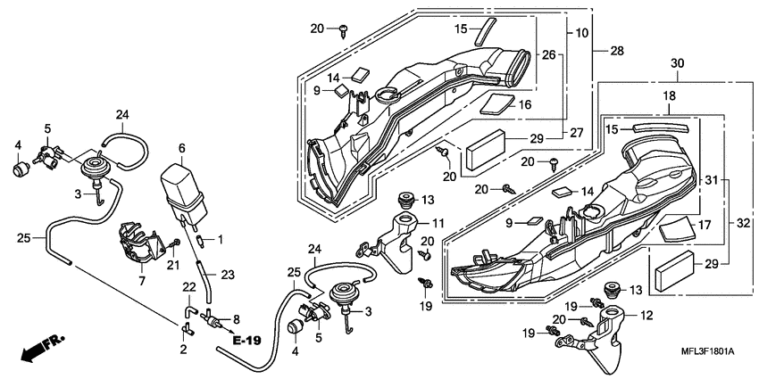 Air intake duct/solenoid valve