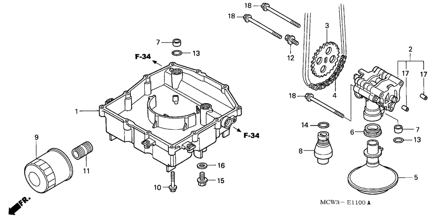 VFR800 (ABS) Маслонасос
