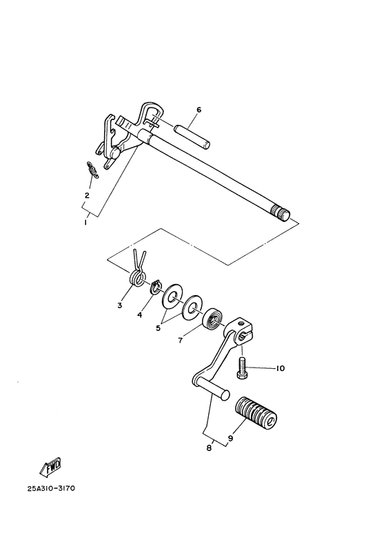 TW125 Вал переключения