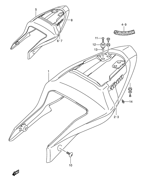 GSX-R1000 Обтекатель задний