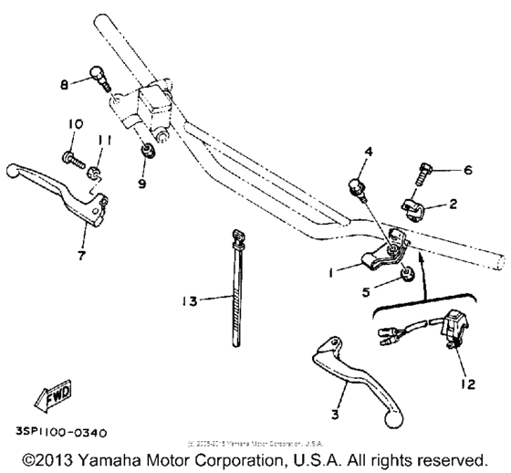 WR250ZD Handle switch - lever