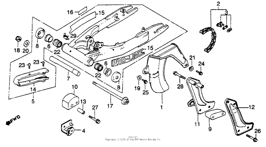 Swingarm + chain case 82