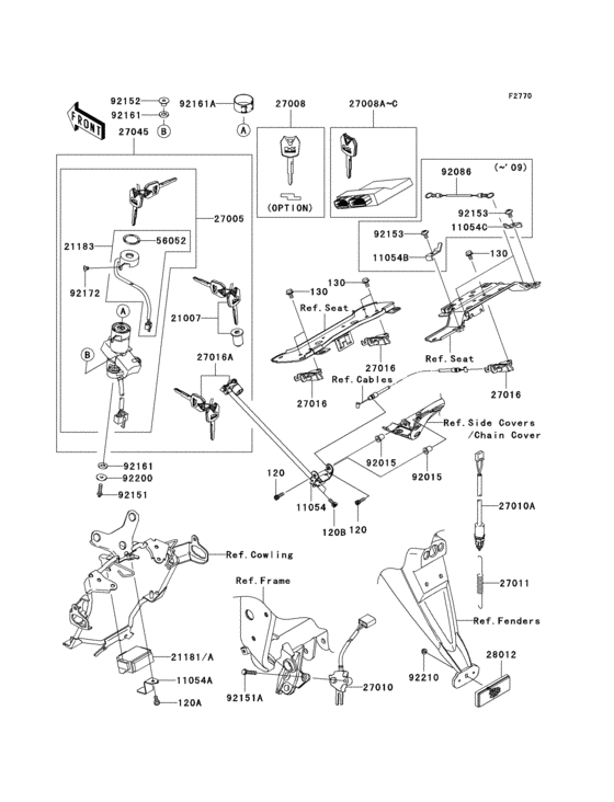 ZR750 Замок зажигания