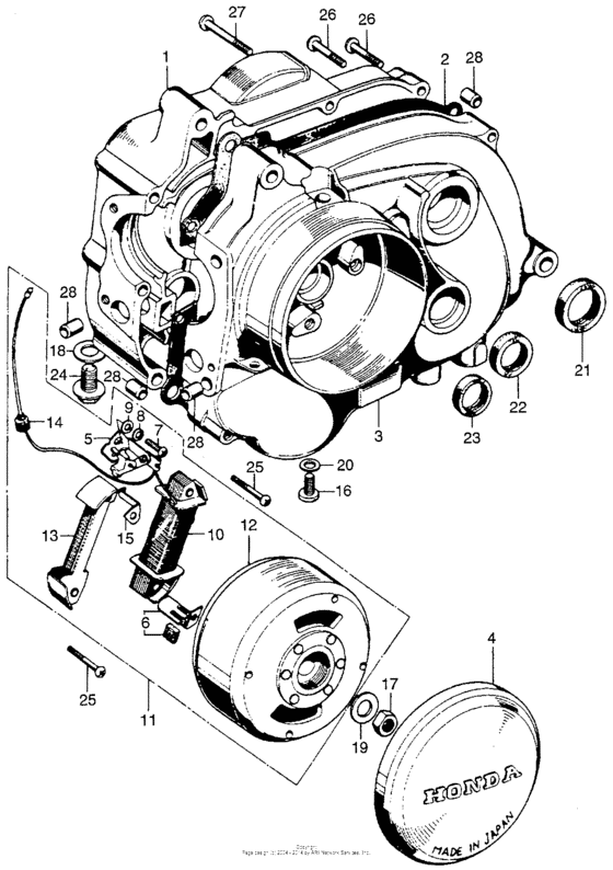 Crankcase + alternator