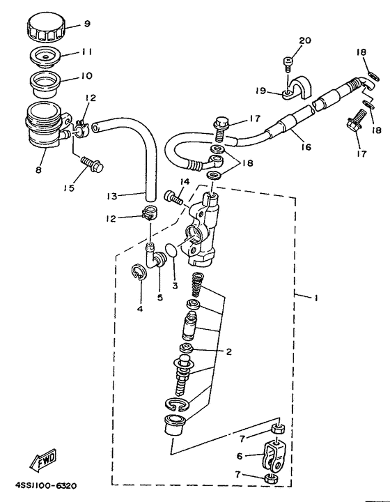 WR250Z Задний торм цилиндр