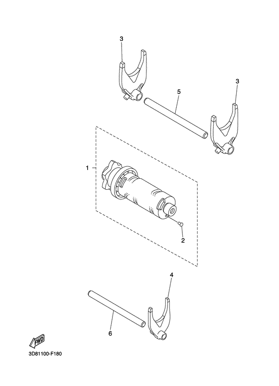 XVS1300A Shift cam & fork