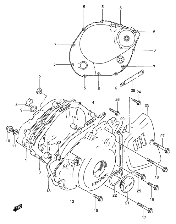 Crankcase cover ass`y  (v