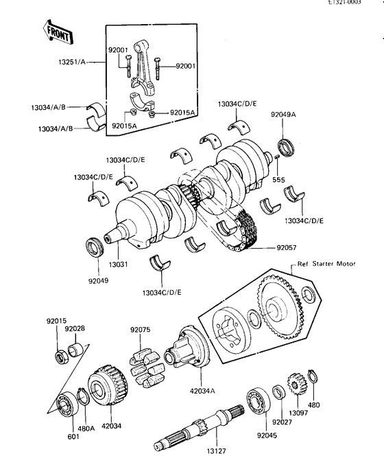 Crankshaft/secondary shaft