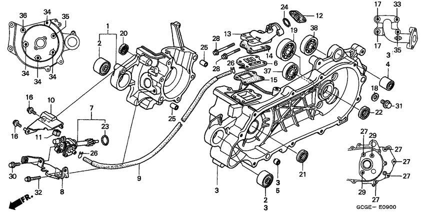Crankcase/oil pump